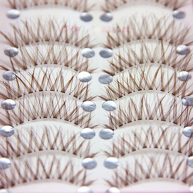 

10 Pair 3D Mink Eyelashes Brown Fake Eyelashes Natural Cross/Volume Lashes Beauty Makeup Eyelash Extension Tools