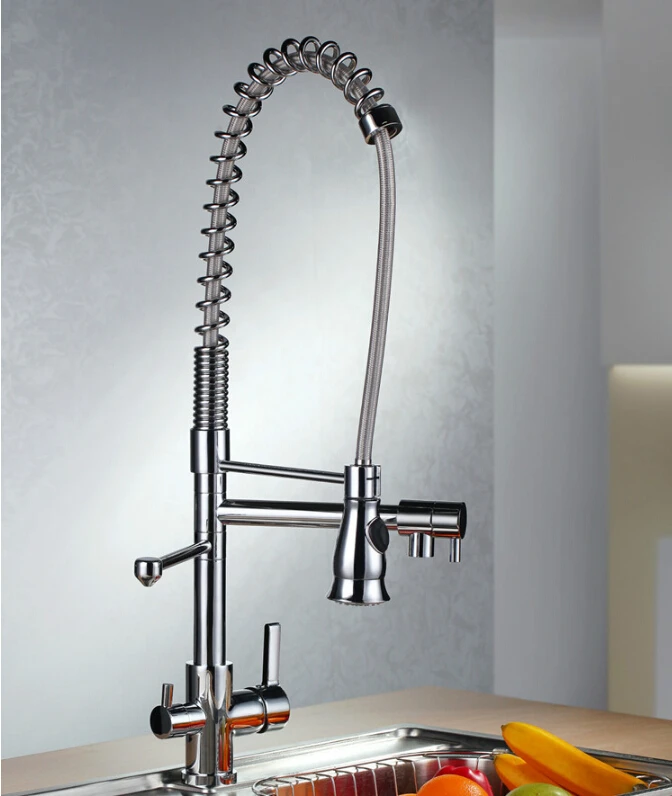 Cucina Pull Out Spray Con Acqua Pura Rubinetto Della Cucina A 3 Vie Doppia Funzione Filler Rubinetto Della Cucina A Tre Vie Rubinetto Per Filtro Acqua