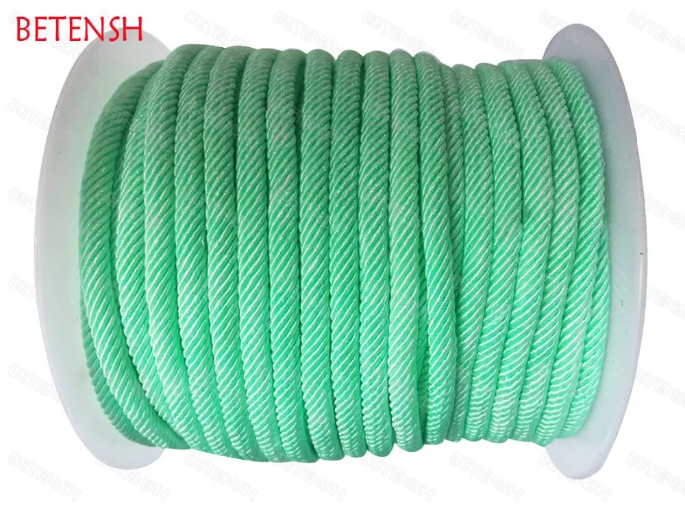 

4-5mm Aque Green Twisted Twine Nylon Cord+DiY Craft Jewelry Accessories Macrame rope Bracelet String Thread-25m/Roll