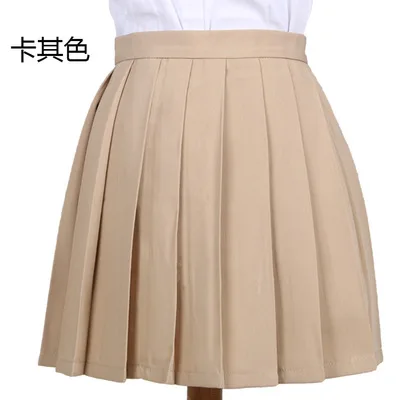 Японская плиссированная юбка Cos Macarons с высокой талией, женские юбки, женские юбки Kawaii, Женская Корейская одежда Harajuku для женщин - Цвет: Хаки