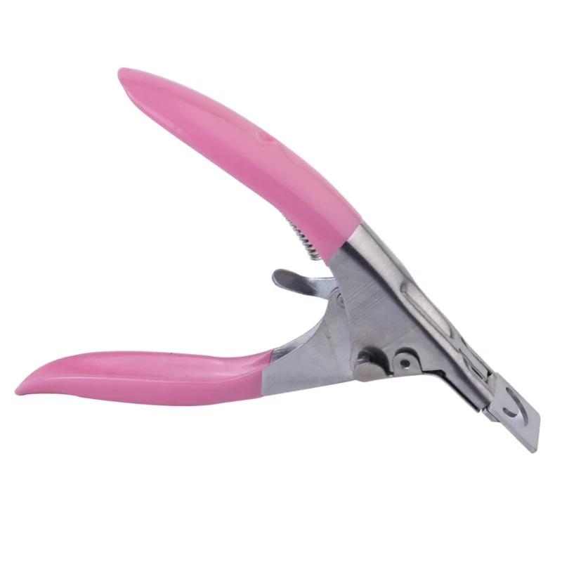 Pink False Nail Clipper Acrylic UV Gel Artificial Fake Manicure Art