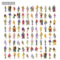 100pcs N Scale 1:160 Painted Figures People Passenger Evemodel P150W 1