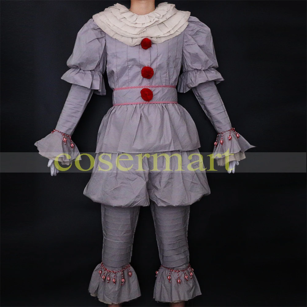 Pennywise Косплей Костюм Стивен Кинг Маска мужской костюм маска пеннивайза костюм клоуна на Хеллоуин террор костюм маскарад