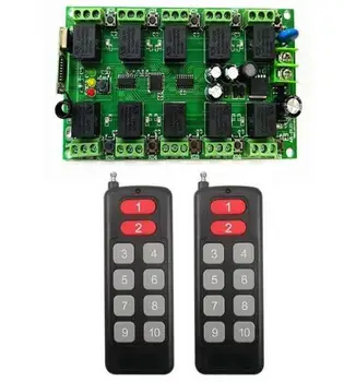 

1000M long DC 12V 10 CH Channels 10CH RF Wireless Remote Control Switch independent learning button for appliance garage door