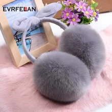 Evrfelan Модные женские наушники галстук женские милые плюшевые уши кролика ушные шапки зимние уличные теплые аксессуары