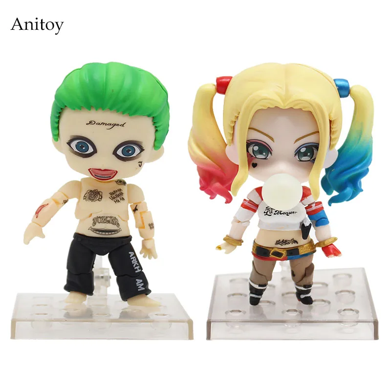 

Suicide Squad Joker Nendoroid 671 672 Harley Quinn PVC Action Figure Collectible Toy 10cm KT4092 with color box