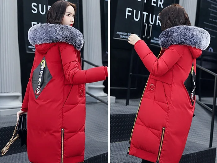 2017 New winter coat women long jacket Collar Hooded Woman Parka Womens cotton padded Coats Thick Jacket+29 (1)