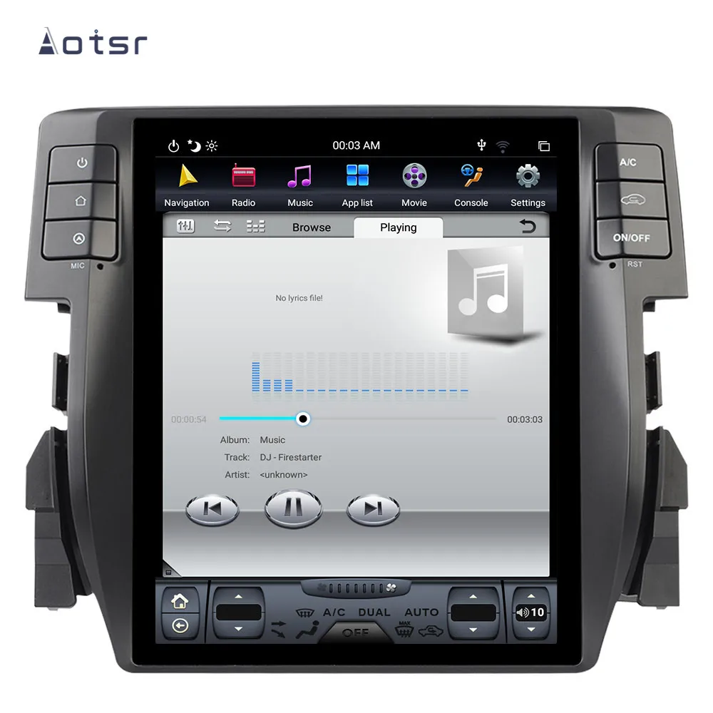 Clearance Aotsr Tesla 10.4” Vertical screen  Android 8.1 Car DVD Multimedia  player GPS Navigation For Honda Civic 2016 2017 2018 carplay 5