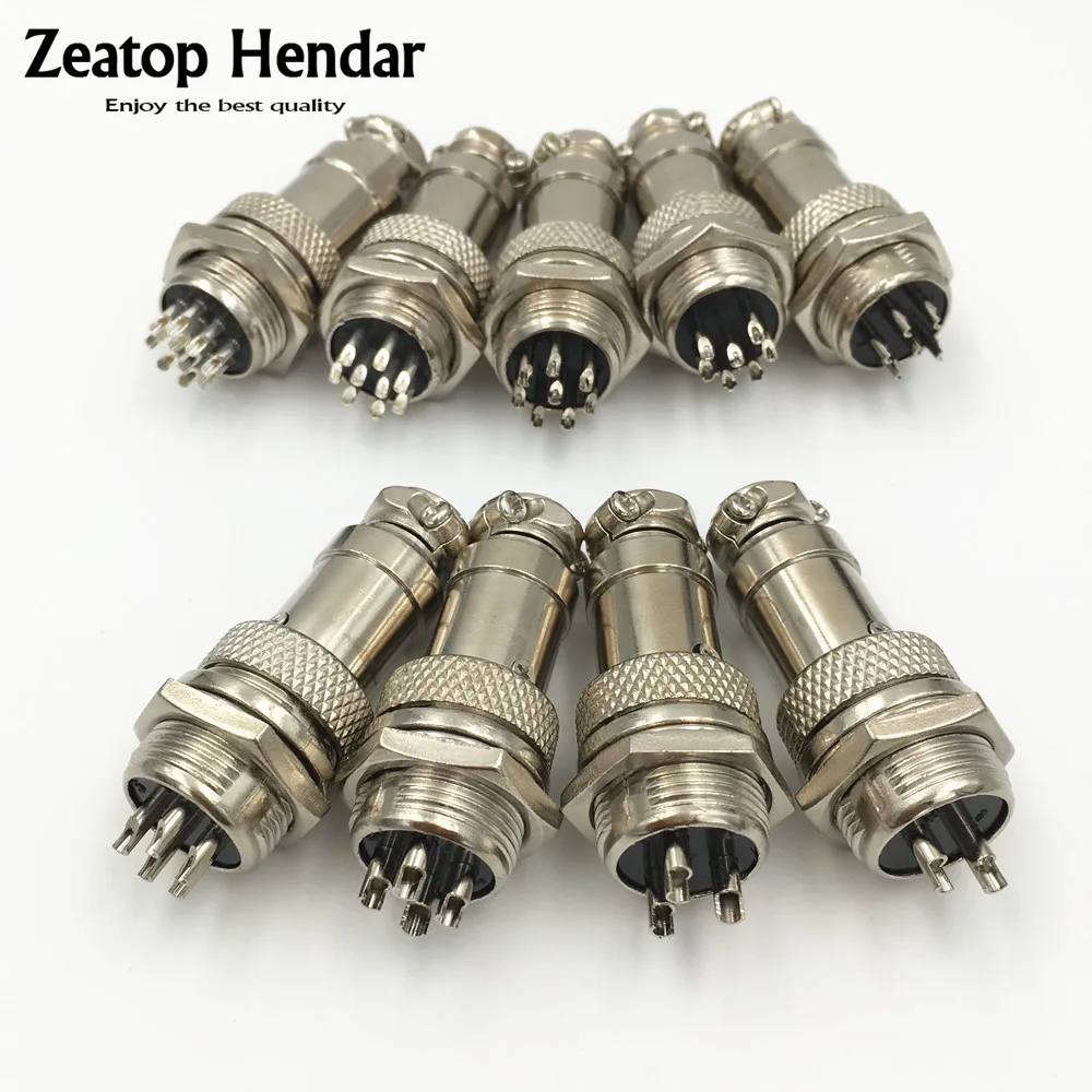 

1Set GX16 XLR 16mm 2 3 4 5 6 7 8 9 10 Pin Female Plug Male Chassis Mount Socket Aviation Connector High Quality