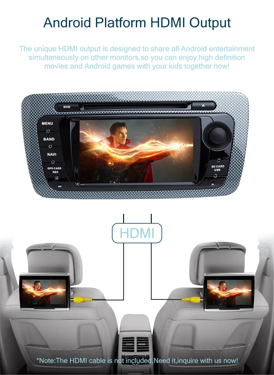 Sale 2 Din Android 8.1 Car DVD GPS NAVIGATION For Seat/Ibiza 2009-2013 DDR3 2G RAM CANBUS Wifi Radio FM Quad Core Multimedia Player 10