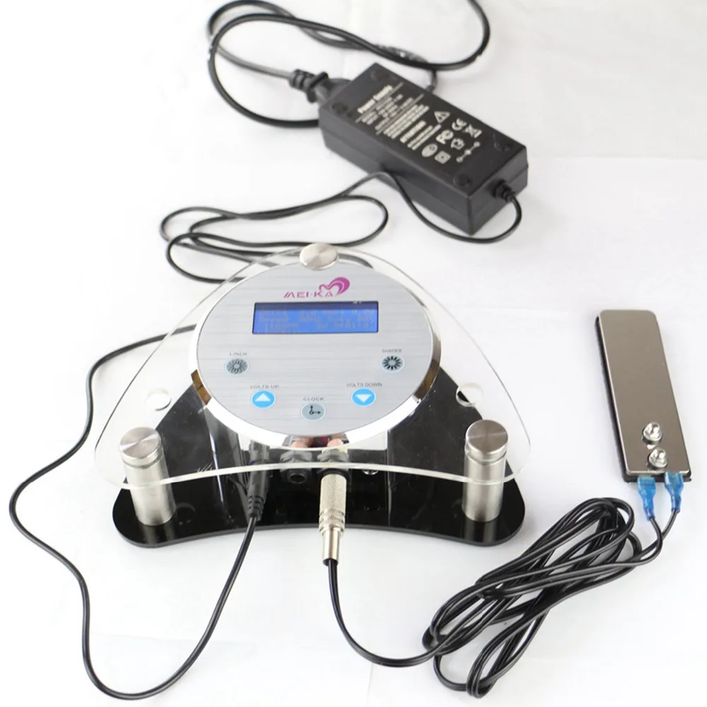 

Tattoo Power Supply Digital LCD Tattoo Power Supply Permanent Makeup Machine Power Supply With Foot Pedal Clip Cord Power Cable