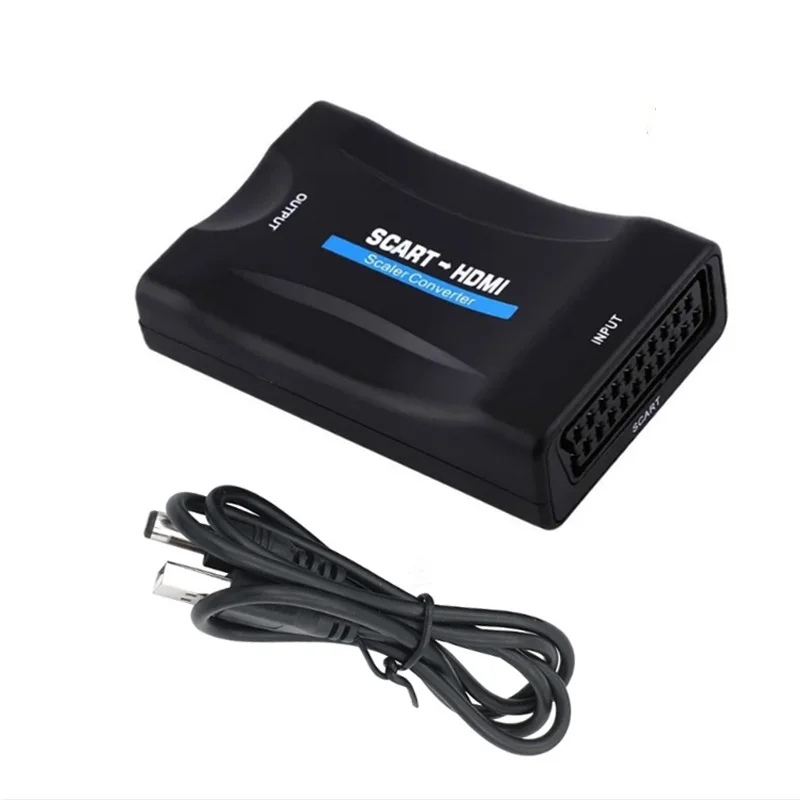 1080P SCART К HDMI видео аудио высококлассный конвертер адаптер для HD tv DVD для Sky Box STB подключи и играй с кабелем постоянного тока