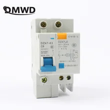 DZ47LE-63 1P+ N 6A 10A 16A 20A 230V~ 40A 50A 63A 50/60 Гц остаточный ток выключателя перегрузки по току защита от утечки RCBO