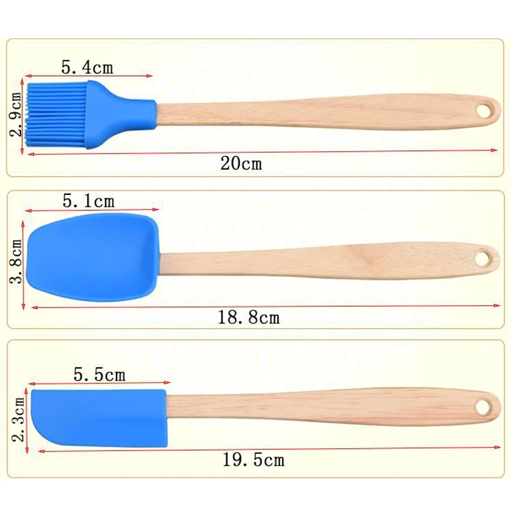 3 шт Силиконовая лопатка ложка-кисточка набор кухонной утвари набор инструментов термостойкие кухонные принадлежности