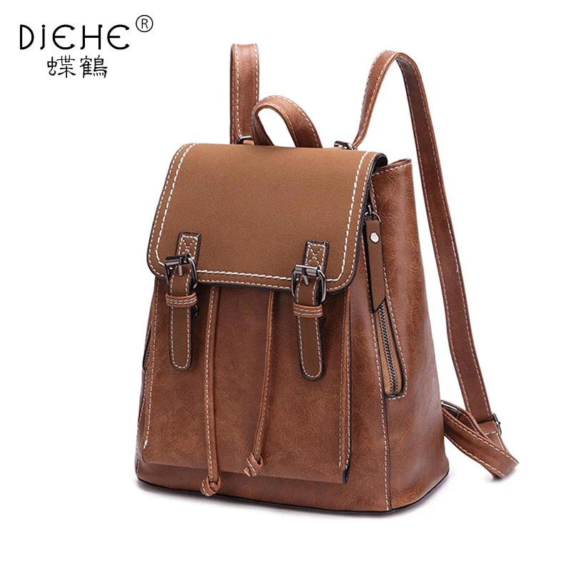 

2019 New Fashion Belt Woman Backpack College Students Pack High Quality PU Leather Double Shoulder Bags Girl Travel Backpacks