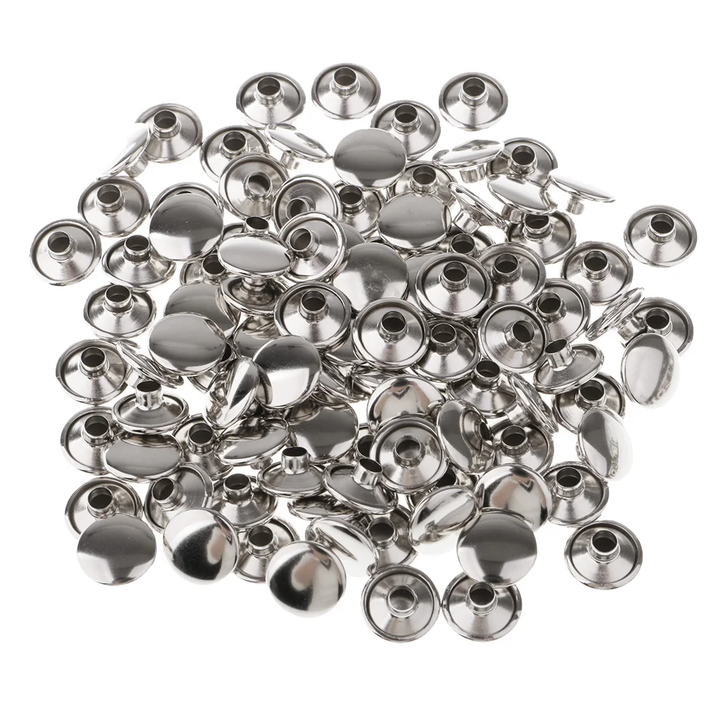 200pcs Single Cap Rivet Tubular Metal Leather Craft Repair Studs Punk Spikes 9x8mm 