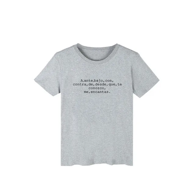 

Fashion Style Summer T-shirts Tops Women Short Sleeve O-neck Spanish Letter Print Casual female Gifts Dropshipping