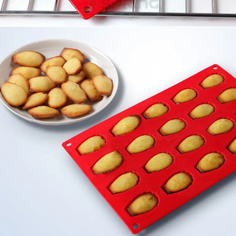 

High Quality Madeleine Silicone Cake Mold Shell Bakeware 20 Continuous Molds Decorating Baking Biscuits Jelly