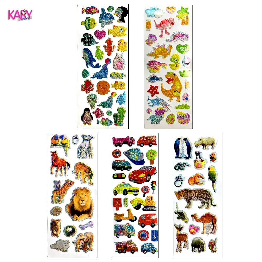 children/'s cartoon Stereoscopic decorative stickers dinosaur 3 sheets lot gift