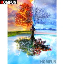 HOMFUN 전체 광장/라운드 드릴 5D DIY 다이아몬드 페인팅