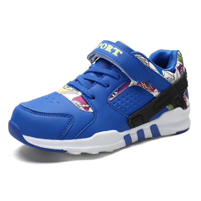 2018 Autumn New Style Graffiti Design Kids Running Shoes for Boys Sport