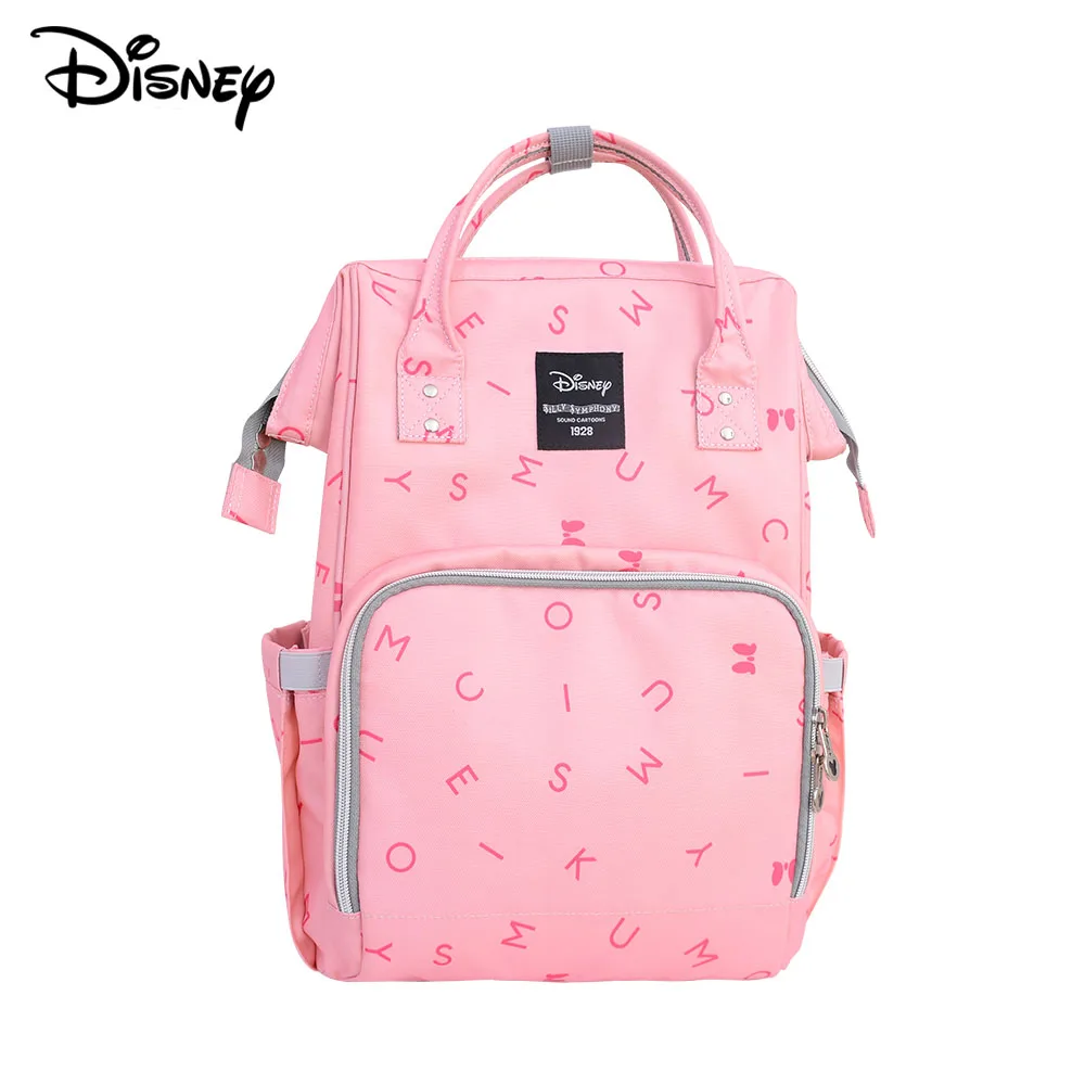 Disney Mummy Maternity Diaper Bags Backpack Larger Capacity Backpack Nappay Baby Bag Travel With Stoller Straps For Baby Care - Цвет: pink