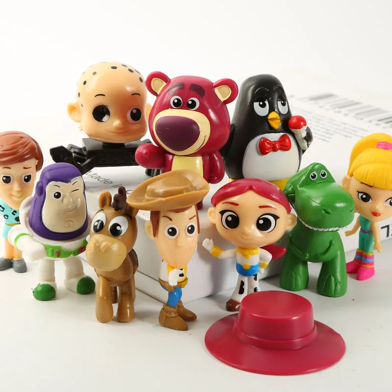 10pcs/set Toy Story Figure Woody Buzz Lightyear Jessie Rex