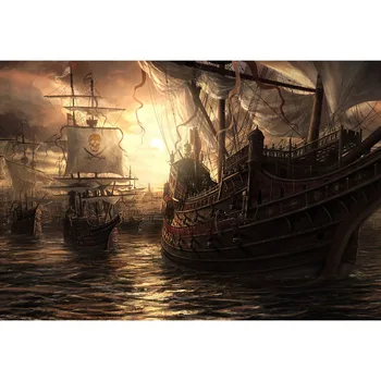 

Pirate Ship Wall Art,Ocean Home Decor,Pirate Ship background,Sailboat Decor Vintage Boat Poster,Pirate ship digital backdrop