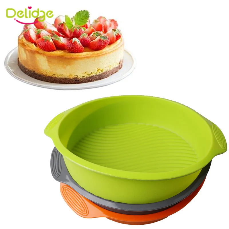 Delidge 1 шт. 28*22 5*6 см круглая силиконовая форма для торта 3D помадки шоколада фонтанта