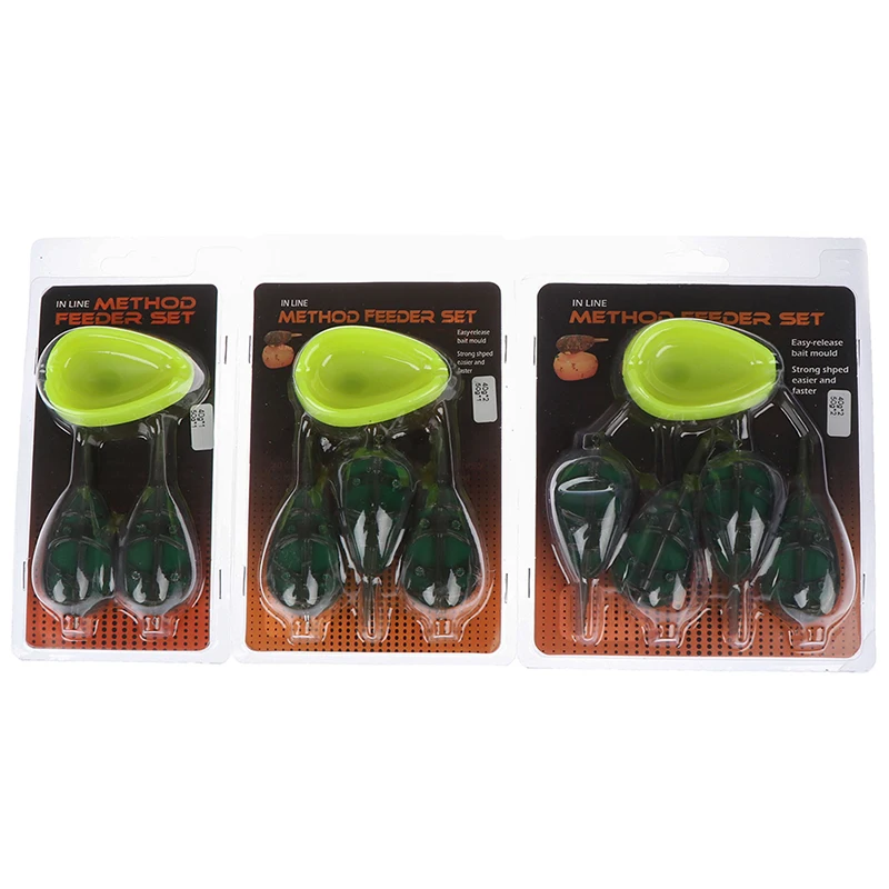 

1set Method Feeder Mould Bait Thrower Bait plumb Set Carp Fishing Bait Holder