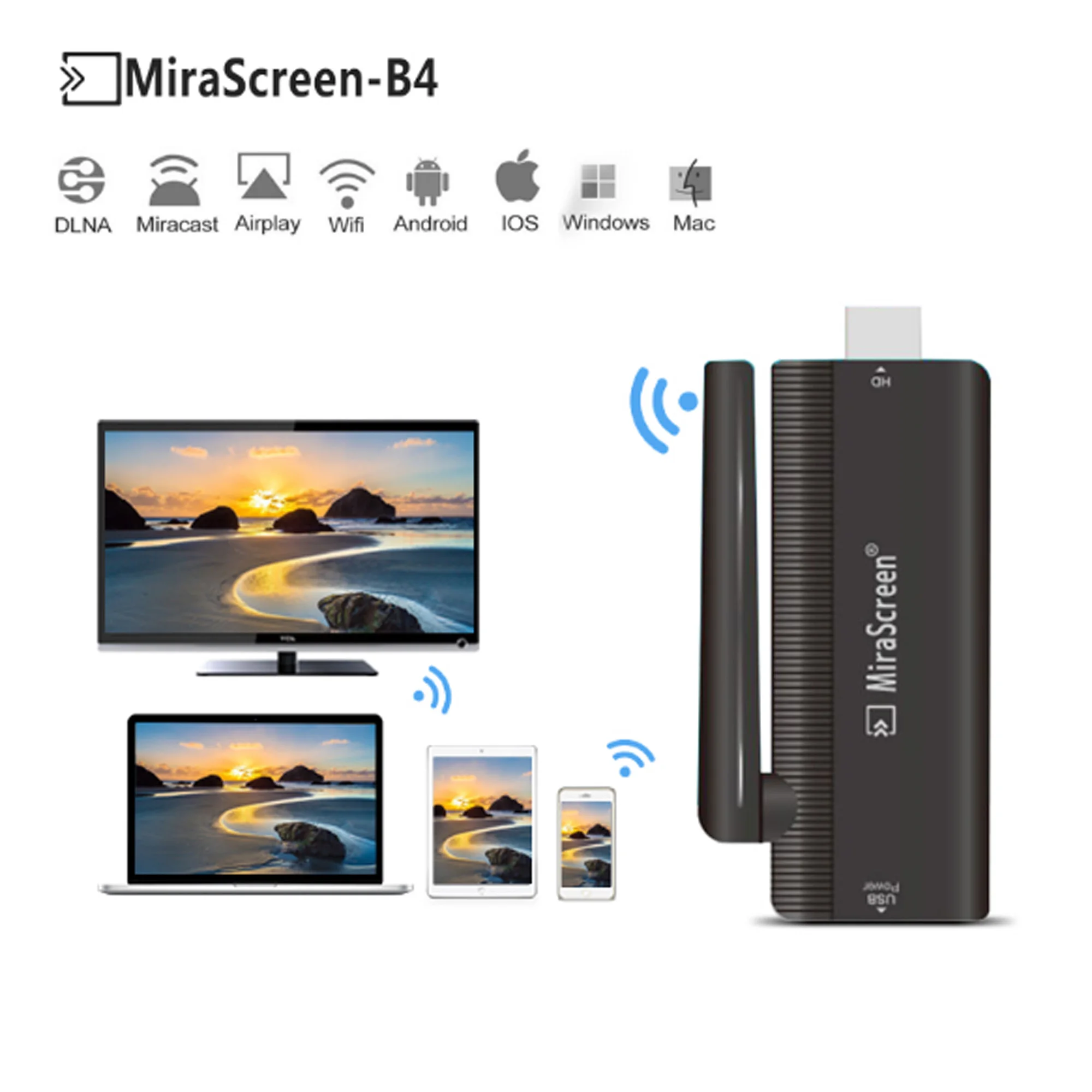 MiraScreen беспроводной WiFi Дисплей usb модем для ТВ Miracast DLNA приемник BBC|Беспроводные