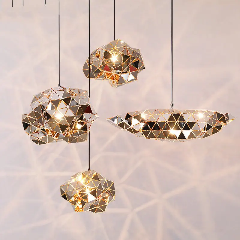 

Creative Design Stainless Steel Chandelier Lighting Post-modern Design Hanging Lamp Bar for Living Room Luminaire Led Fixtures