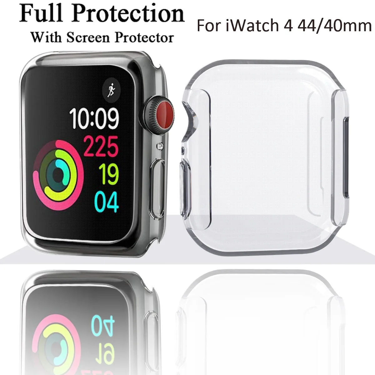 

Slim Soft Silicone Case for Apple Watch Series 4 Cover Screen Protector Transparent Shell for iWatch 44mm 40mm Cover Watch Band