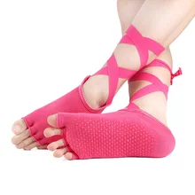 Женские Профессиональные хлопковые носки для йоги с поперечным поясом Нескользящие дышащие спортивные танцевальные Балетные Носки для фитнеса