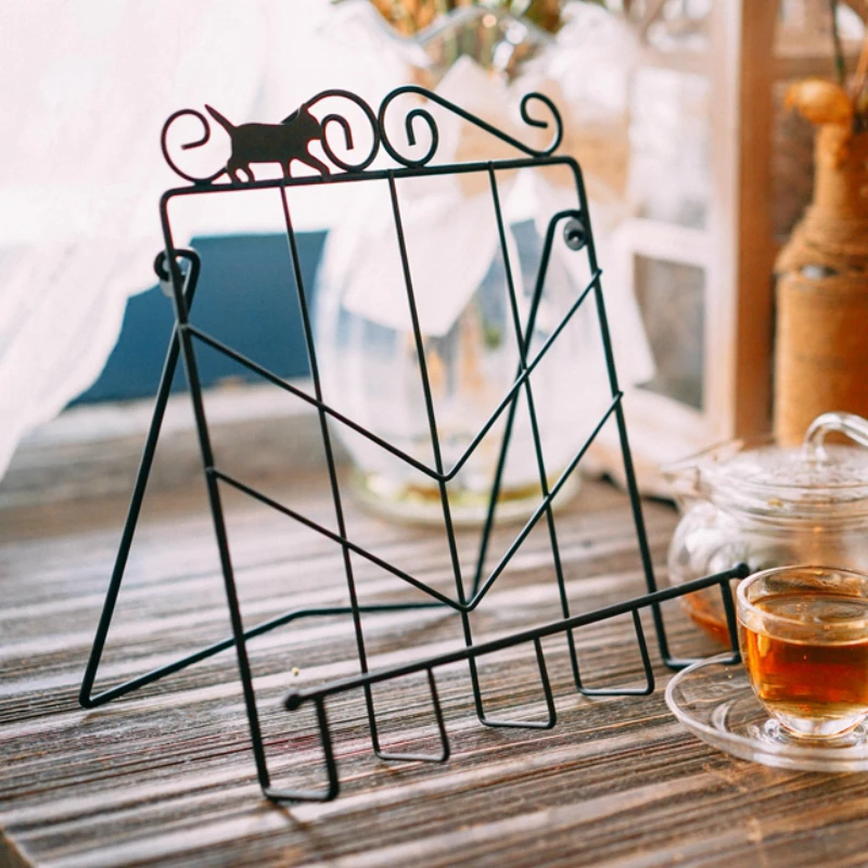 المعادن صحيفة مجلة الرف الإطار حامل قائمة المعادن القط الديكور كعكة حامل كتب 20X25X4 سنتيمتر