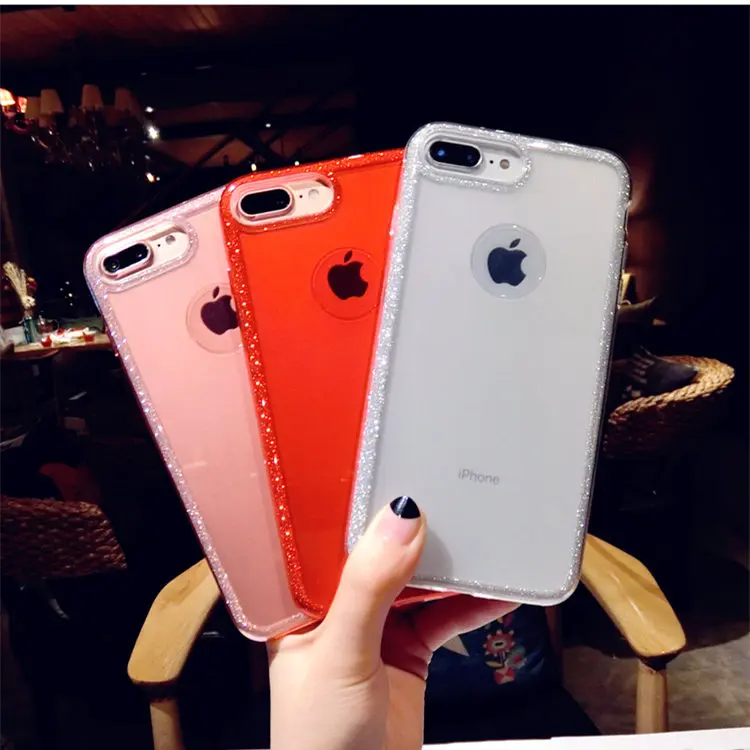 Crispyfish نجوم بريق سباركلي شفافة لينة TPU حقيبة لهاتف أي فون 7 8 زائد الهاتف لعودة 6 6 s X XS XR XS ماكس