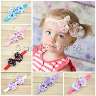 

NEW girls headbands 18pcs/lot 6colors shabby chiffon rose flower bow headbands for photo props children hair ornaments