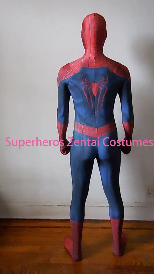 Костюмы Человека-паука TASM2 Zentai на заказ, косплей костюм Человека-паука, 3D принт, лайкра, все тело, Spidey костюм на Хэллоуин