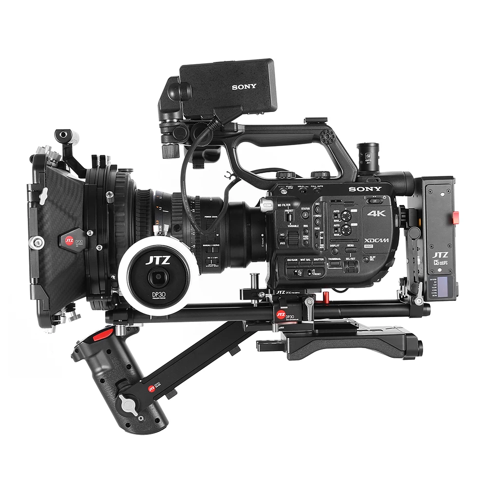 JTZ DP30 440 Cine углеродное волокно 4x" распашная Матовая коробка 15 мм/19 мм Система стержней