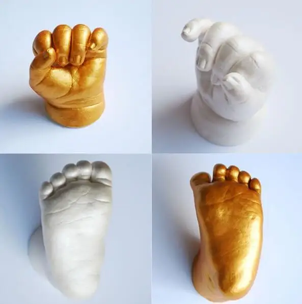 Сувенир детские 3D руки и ноги печати плесень порошок гипсовое литье комплект отпечаток отпечатка ноги сувенир подарок ребенка рост