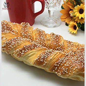 

BOLYFYNIA Simulation bread cake model toy children Long big sesame fake bread toy food Props