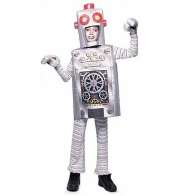 Children Adult Halloween Party Cosplay Silver Robot Costume