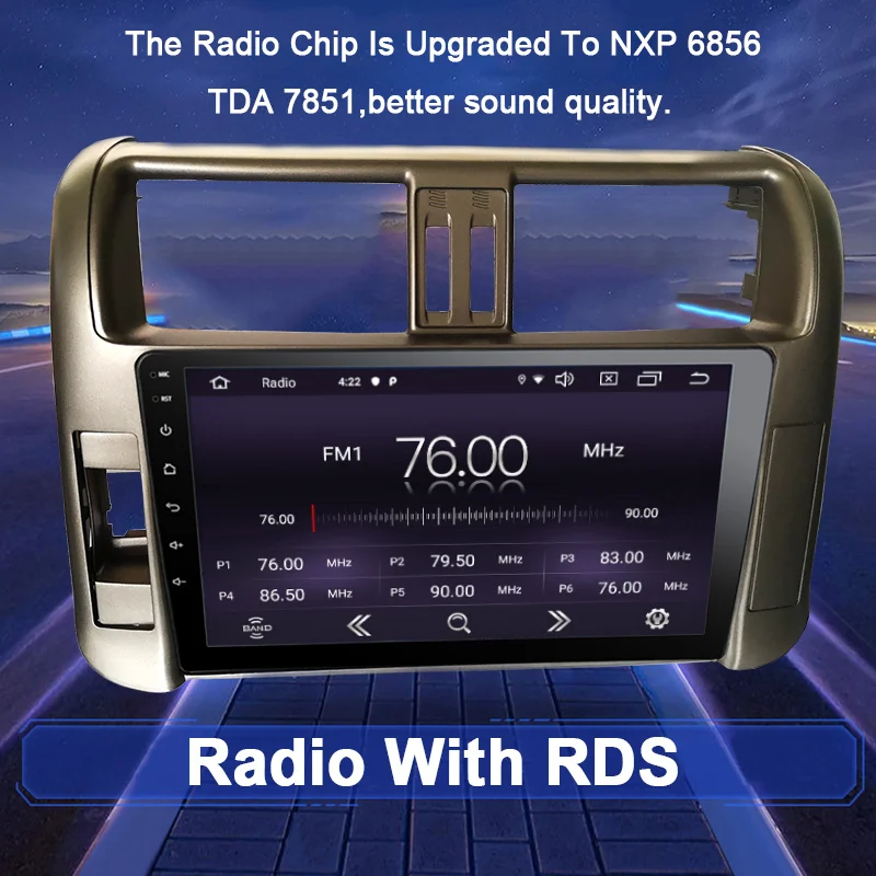 Cheap Funrover Android 9.0 2.5D+IPS Car Radio For Toyota Prado 150 2010 2011 2012 2013 dvd Multimedia player navigation system stereo 5