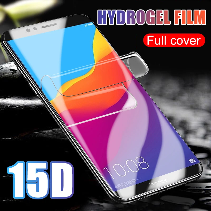 

15D Full Cover Hydrogel Film For Huawei Honor 7c 7a 8 9 Lite 10 Y6 Y7 Y9 2019 Protective Film P Smart 2019 Screen Protector Film