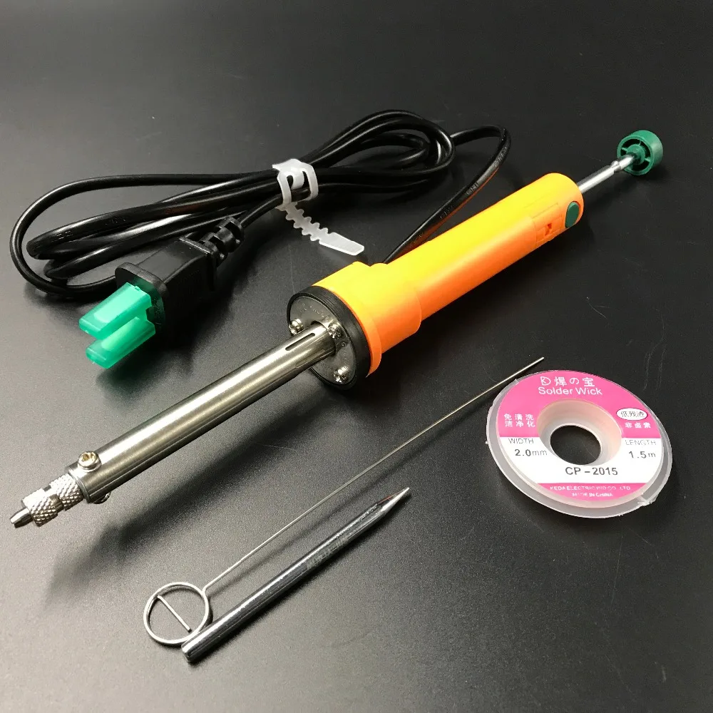 

New 36W 220V Electric Vacuum Solder Sucker Welding Desoldering Pump / Iron Gun SY-365 Color Random with cp-2015 desoldering wire