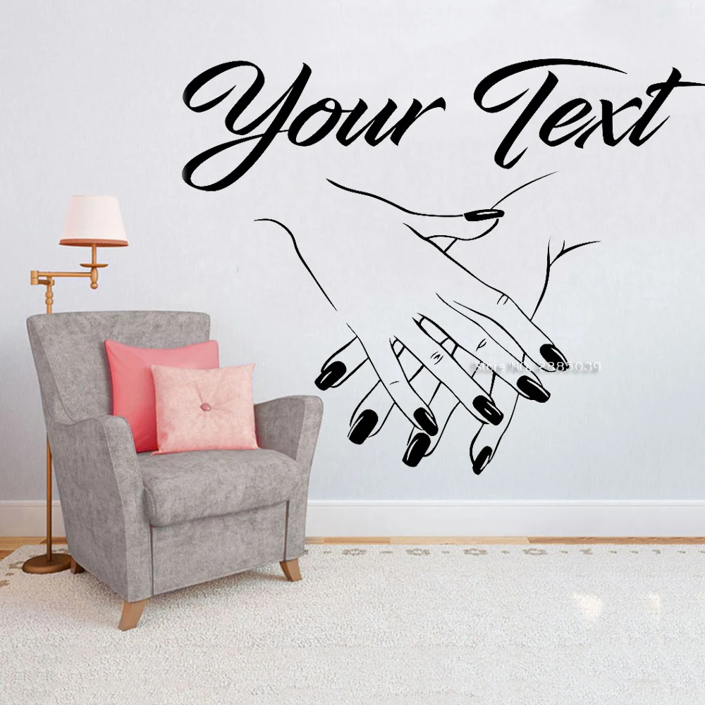 

Manicure Logo Vinyl Decal Custom Sign Nail Salon Shop Wall Murals Personalized Your Text Quote Wall Sticker Art Decor Hot LC1189