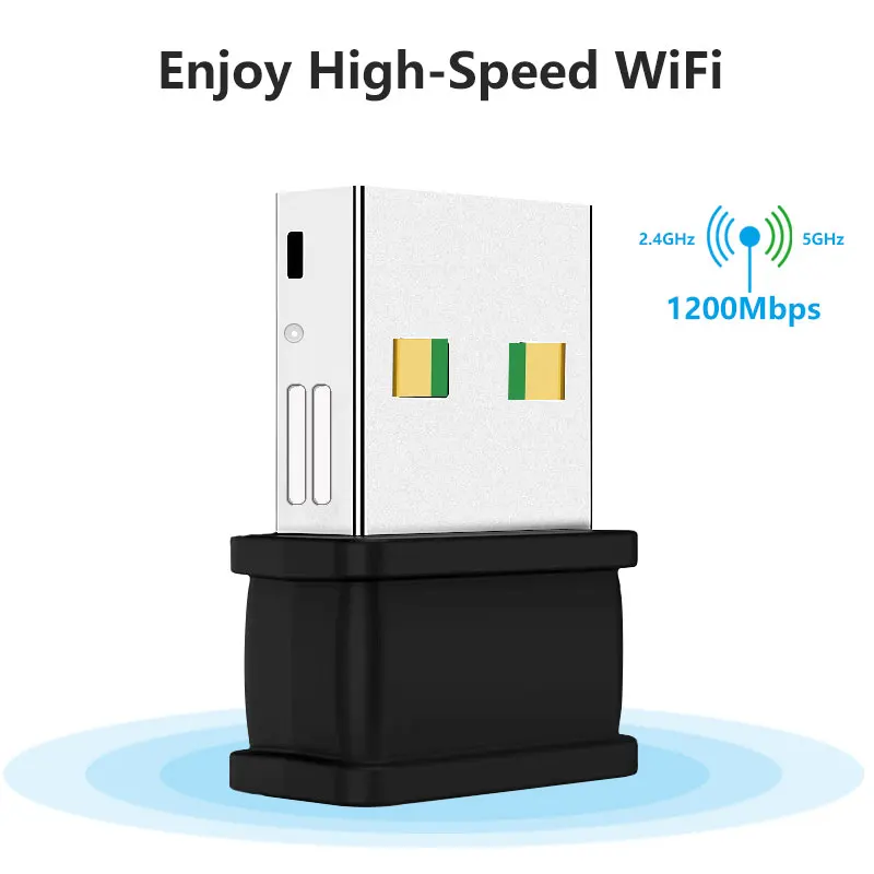 Wi Fi адаптер Wiflyer мини USB Ethernet 1200 Мбит/с Двухдиапазонная сетевая карта Lan