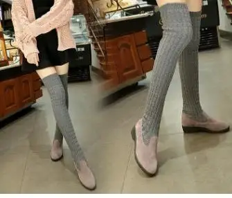 

2018 new women's boots thick with wool long boots sleeve casual wild boots.