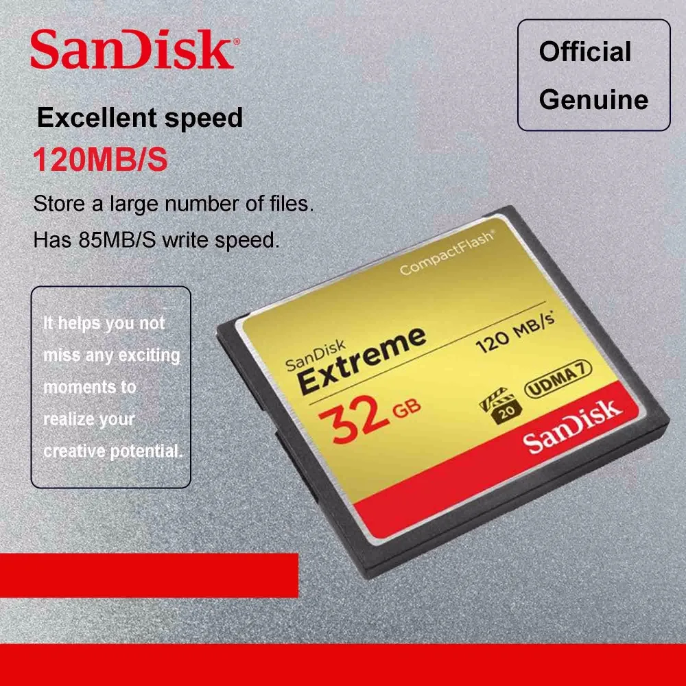 Sandisk Extreme Compactflash Memory CF Card 64GB 32GB 16GB 128GB Up to