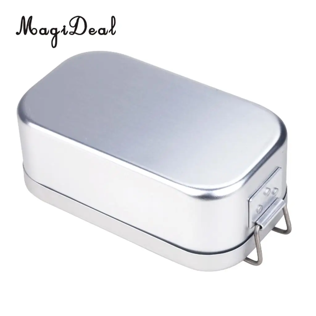 MagiDeal Portable Aluminum Lunch Bento Food Box Container Mess Tin School Kids Camping Picnic BBQ Picnic Mess Kit Accessory